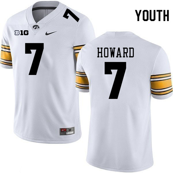 Youth #7 Dayton Howard Iowa Hawkeyes College Football Jerseys Stitched-White